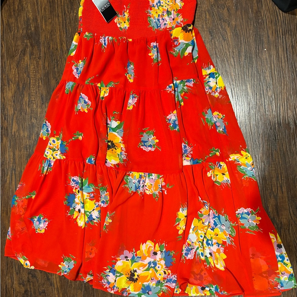 New with tags! Polo Ralph Lauren Floral Red Maxi skirt. Perfect with tank top!
